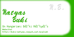 matyas buki business card